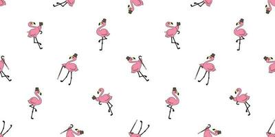 Flamingo nahtlos Muster Vektor oben Hut Rosa Flamingos exotisch Vogel tropisch Schal isoliert Karikatur Illustration Fliese Hintergrund wiederholen Hintergrund