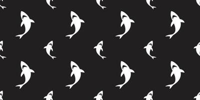 Hai nahtlos Muster Flosse Delfin Wal Vektor Ozean Welle Insel Hintergrund Hintergrund schwarz