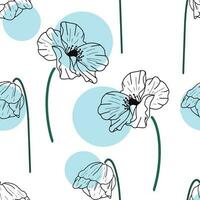 blå blomma abstrakt bakgrunder. hand dragen olika former och klotter objekt. kan vara Begagnade för utskrift behov och Övrig digital behov. samtida modern trendig vektor illustrationer.