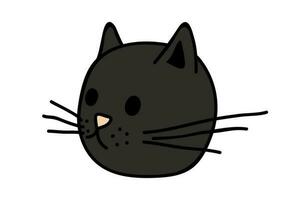 hand dragen katt munkorg ClipArt. söt sällskapsdjur ansikte klotter vektor