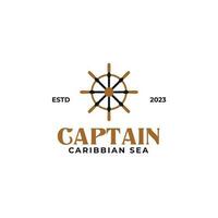 kreativ styrning hjul kapten båt fartyg Yacht kompass transport logotyp design vektor