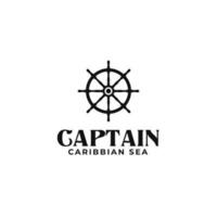 kreativ Lenkung Rad Kapitän Boot Schiff Yacht Kompass Transport Logo Design vektor