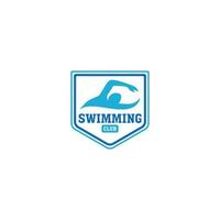 kreativ Schwimmen Sport Emblem Logo Design Vektor Illustration Idee