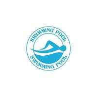 kreativ simning sport emblem logotyp design vektor illustration aning