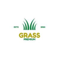 kreativ Gras Logo Design Konzept Vektor Illustration Idee