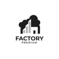 kreativ Fabrik Industrie Rauch Verschmutzung Logo Design Illustration Idee vektor