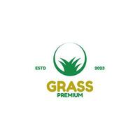 kreativ Gras Logo Design Konzept Vektor Illustration Idee