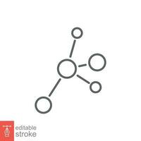 Eiweiß, Amino Acid Symbol. einfach Gliederung Stil. Kollagen, Peptid, Ozon, molekular Kette Struktur Konzept. dünn Linie Symbol. Vektor Illustration isoliert auf Weiß Hintergrund. editierbar Schlaganfall eps 10.