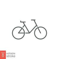 cykel ikon. enkel översikt stil. cykel, lopp, hjul, rida, äventyr, cyklist, sport begrepp. tunn linje symbol. vektor illustration isolerat på vit bakgrund. redigerbar stroke eps 10.