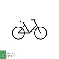 cykel ikon. enkel översikt stil. cykel, lopp, hjul, rida, äventyr, cyklist, sport begrepp. tunn linje symbol. vektor illustration isolerat på vit bakgrund. eps 10.