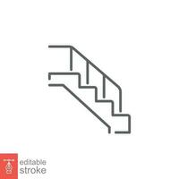 trappa ikon. enkel översikt stil. trappsteg, trappa, golv, stege, trappa, steg, säkerhet begrepp. tunn linje symbol. vektor illustration isolerat på vit bakgrund. redigerbar stroke eps 10.