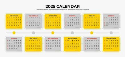 2025 kalender mall vektor