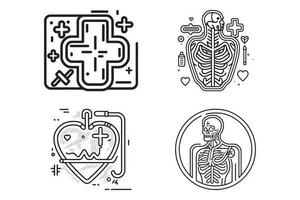 medicinsk ikon illustration, linje konst, översikt stil, rena enkel design, sjukvård och medicinsk ikoner vektor