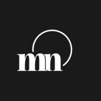 mn logotyp initialer monogram med cirkulär rader, minimalistisk och rena logotyp design, enkel men flott stil vektor