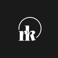 rk logotyp initialer monogram med cirkulär rader, minimalistisk och rena logotyp design, enkel men flott stil vektor