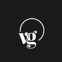 vg Logo Initialen Monogramm mit kreisförmig Linien, minimalistisch und sauber Logo Design, einfach aber nobel Stil vektor