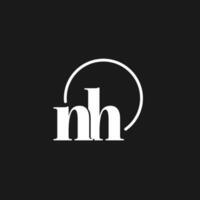 nh Logo Initialen Monogramm mit kreisförmig Linien, minimalistisch und sauber Logo Design, einfach aber nobel Stil vektor