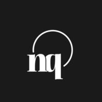 nq logotyp initialer monogram med cirkulär rader, minimalistisk och rena logotyp design, enkel men flott stil vektor