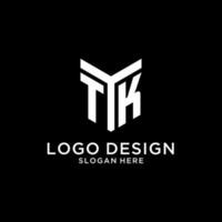 tk Spiegel Initiale Logo, kreativ Fett gedruckt Monogramm Initiale Design Stil vektor