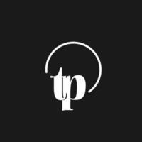 tp logotyp initialer monogram med cirkulär rader, minimalistisk och rena logotyp design, enkel men flott stil vektor