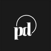 pd Logo Initialen Monogramm mit kreisförmig Linien, minimalistisch und sauber Logo Design, einfach aber nobel Stil vektor