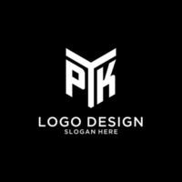 pk spegel första logotyp, kreativ djärv monogram första design stil vektor