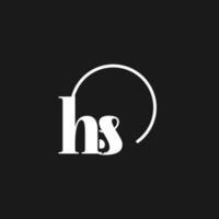 hs logotyp initialer monogram med cirkulär rader, minimalistisk och rena logotyp design, enkel men flott stil vektor