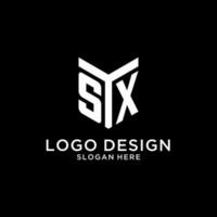 sx spegel första logotyp, kreativ djärv monogram första design stil vektor