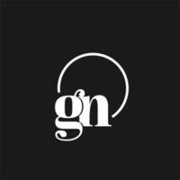gn logotyp initialer monogram med cirkulär rader, minimalistisk och rena logotyp design, enkel men flott stil vektor