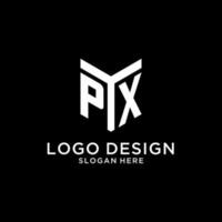 px spegel första logotyp, kreativ djärv monogram första design stil vektor