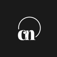 cn logotyp initialer monogram med cirkulär rader, minimalistisk och rena logotyp design, enkel men flott stil vektor