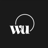 wu logotyp initialer monogram med cirkulär rader, minimalistisk och rena logotyp design, enkel men flott stil vektor