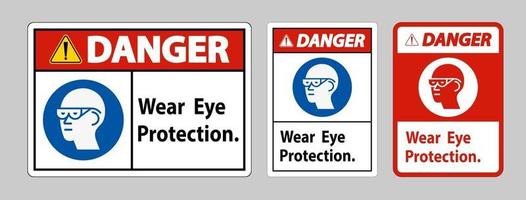 fara tecken bära ögonskydd på vit bakgrund vektor