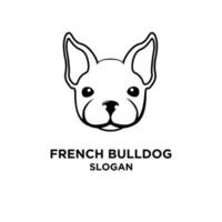 söt fransk bulldog huvud vektor logo ikon mönster mall design