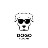 dogo argentino hund huvud vektor logo ikon illustration design