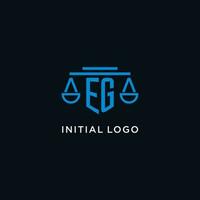 z.B Monogramm Initiale Logo mit Waage von Gerechtigkeit Symbol Design Inspiration vektor