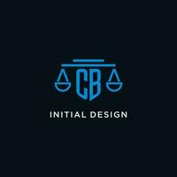 cb Monogramm Initiale Logo mit Waage von Gerechtigkeit Symbol Design Inspiration vektor