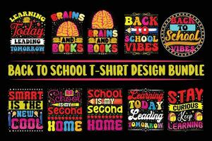 zurück zu Schule T-Shirts Design bündeln, Typografie zurück zu Schule t Hemd Design bündeln, cool zurück zu Schule T-Shirts, inspirierend Zitate T-Shirt Design vektor