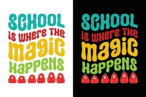 tillbaka till skola t-shirt design, 100 dagar av skola, först dag, 100 dagar typografi t-shirt, barn t-shirt vektor