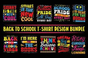 tillbaka till skola t-tröjor design bunt, typografi tillbaka till skola t skjorta design bunt, Häftigt tillbaka till skola tees, inspirera citat t-shirt design vektor