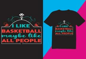 detta är basketboll t-shirt design, typ Allt människor skriva ut vektor