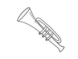Trompete Gekritzel. Musical Instrument im skizzieren Stil. Vektor Illustration isoliert auf Weiß Hintergrund