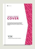 vektor årlig Rapportera mall med magenta och rosa halvton mönster. lämplig för företag, företag, skola, regering, och organisation.