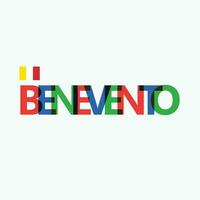 benevento Vektor rgb überlappend Briefe Typografie mit Flagge. Italiens Stadt Logo Dekoration.