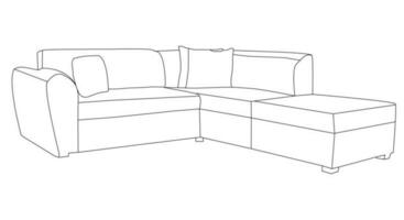 linje konst soffa vektor illustration