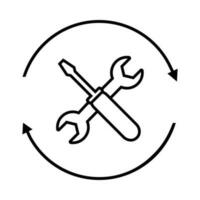 Reparatur Vektor Symbol. Renovierung Illustration Symbol. Werkstatt Zeichen oder Logo.