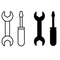 Reparatur Vektor Symbol. Renovierung Illustration Symbol. Werkstatt Zeichen oder Logo.