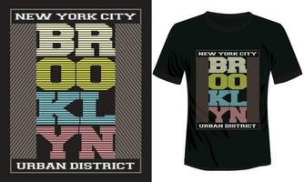 ny york stad brooklyn äkta varumärke t-shirt design vektor