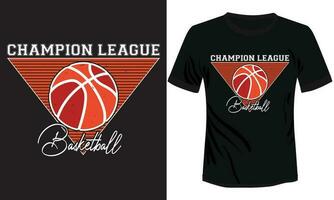 Basketball Champion Liga T-Shirt Design Vektor Illustration