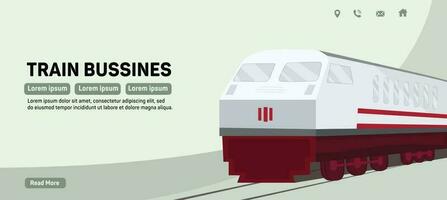 Transport Webseite Design Vorlage, mit Schiene Transport Elemente vektor